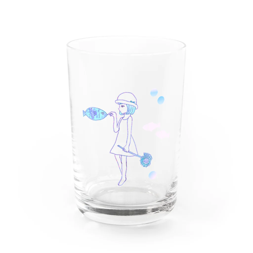 ネコとソラの夏の少女 Water Glass :front