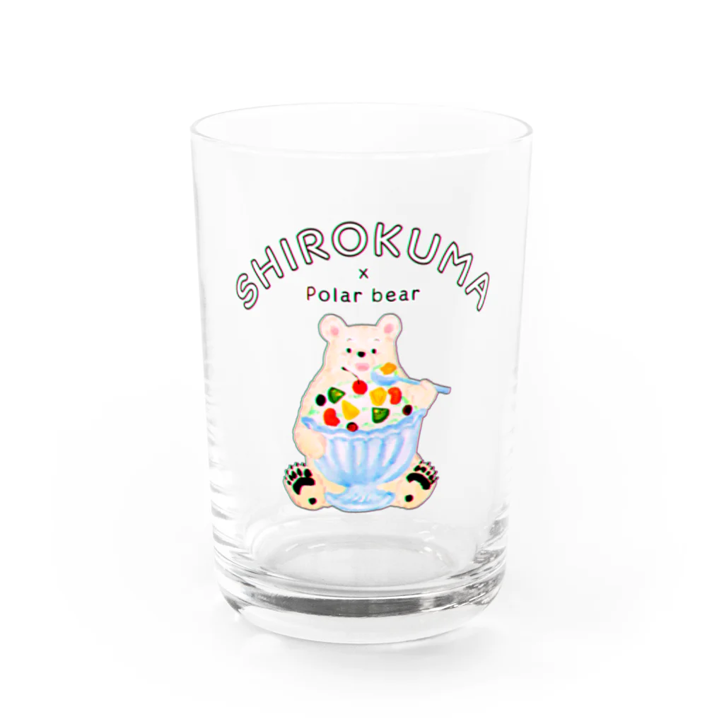 のぐちさきのシロクマさんの白くまタイム Water Glass :front