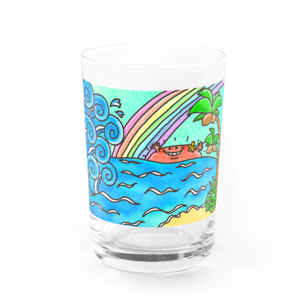 NEKOZE PANDAのSEA Water Glass :front