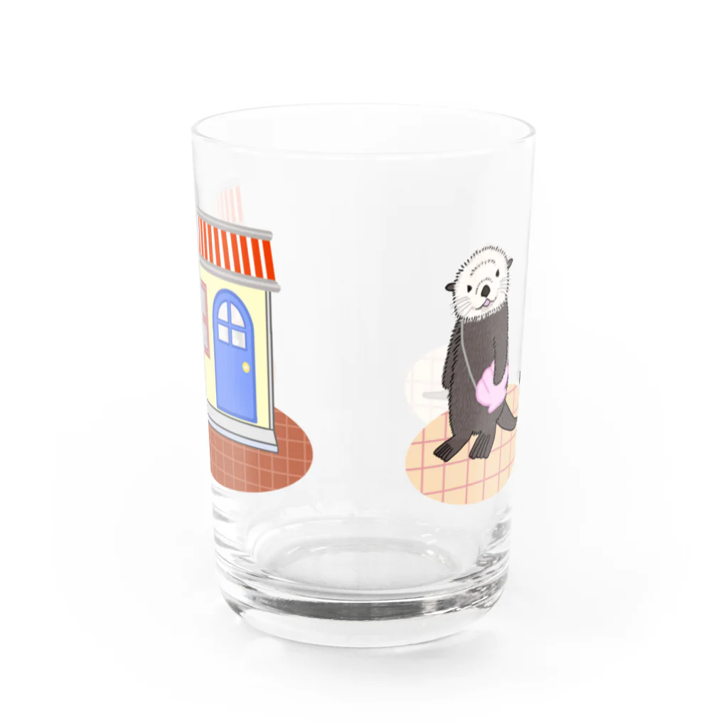 poshamixのラッコとカワウソのおでかけ Water Glass :front