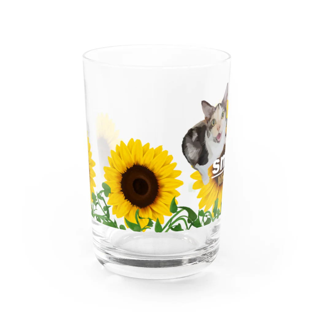 sasa9"のひまわりミケちゃん Water Glass :front