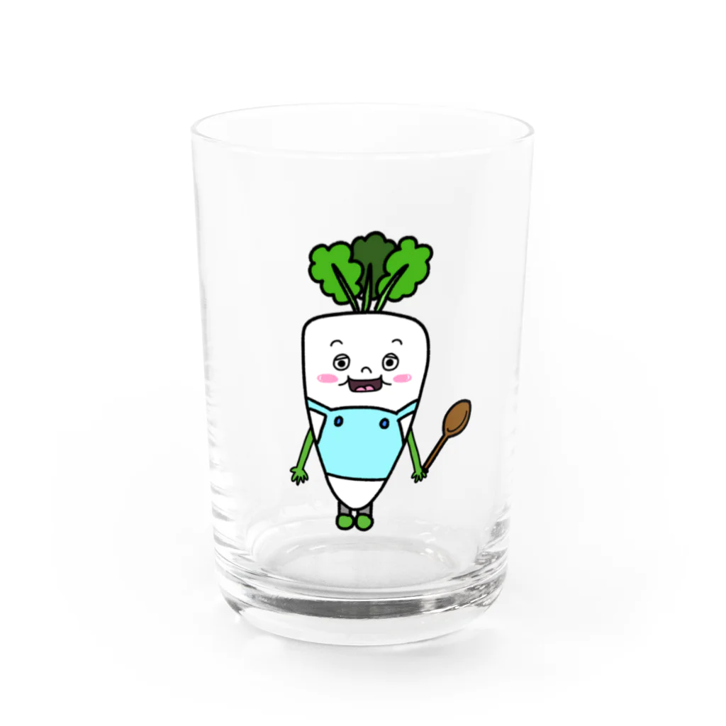 Let's Vegetablesのだいこさん【Let's Vegetables】 Water Glass :front