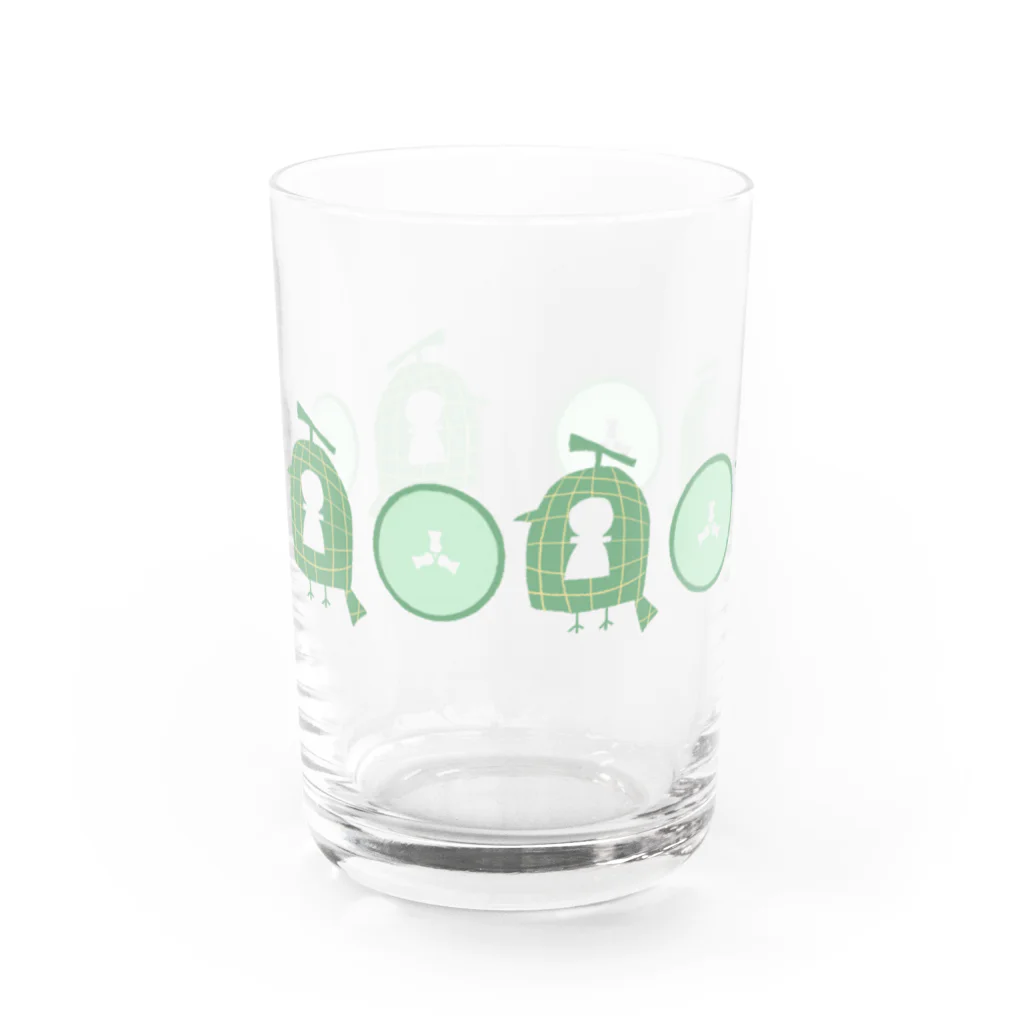 BeArtSuzumaruのメロンなモズコフン Water Glass :front