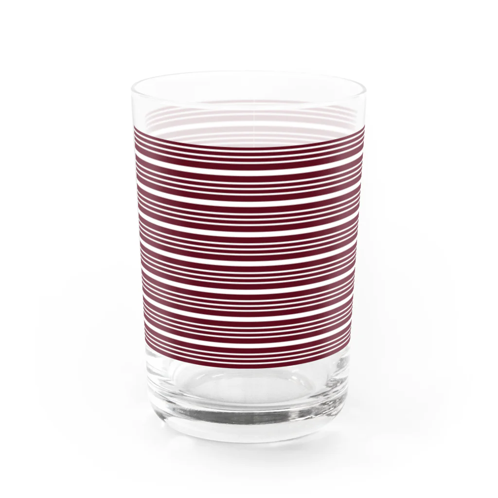 many many stripes.のボーダー赤 Water Glass :front