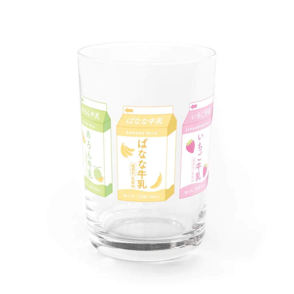 ゆず＠シトラスデザイン の３色牛乳 Water Glass :front