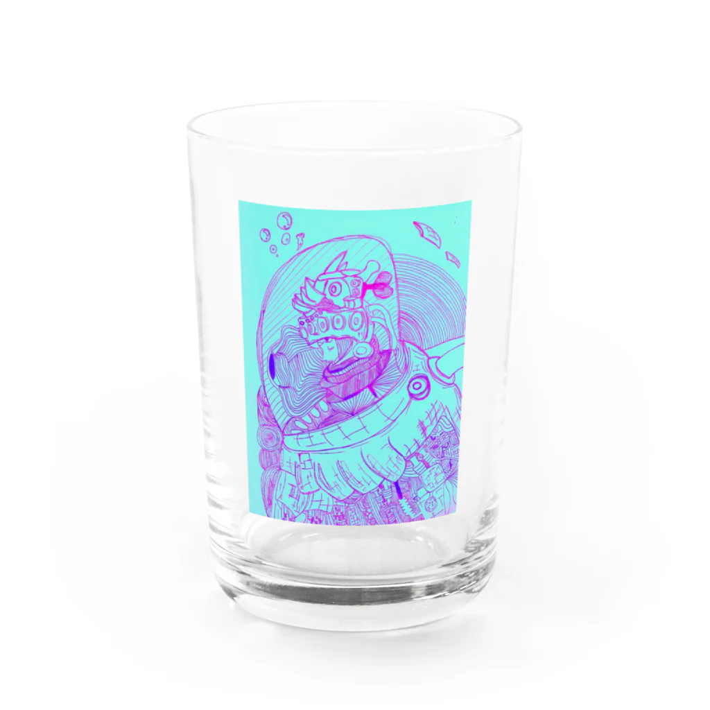 Pen:メカのロボ　人間食べると丈夫になるらしいよ Water Glass :front