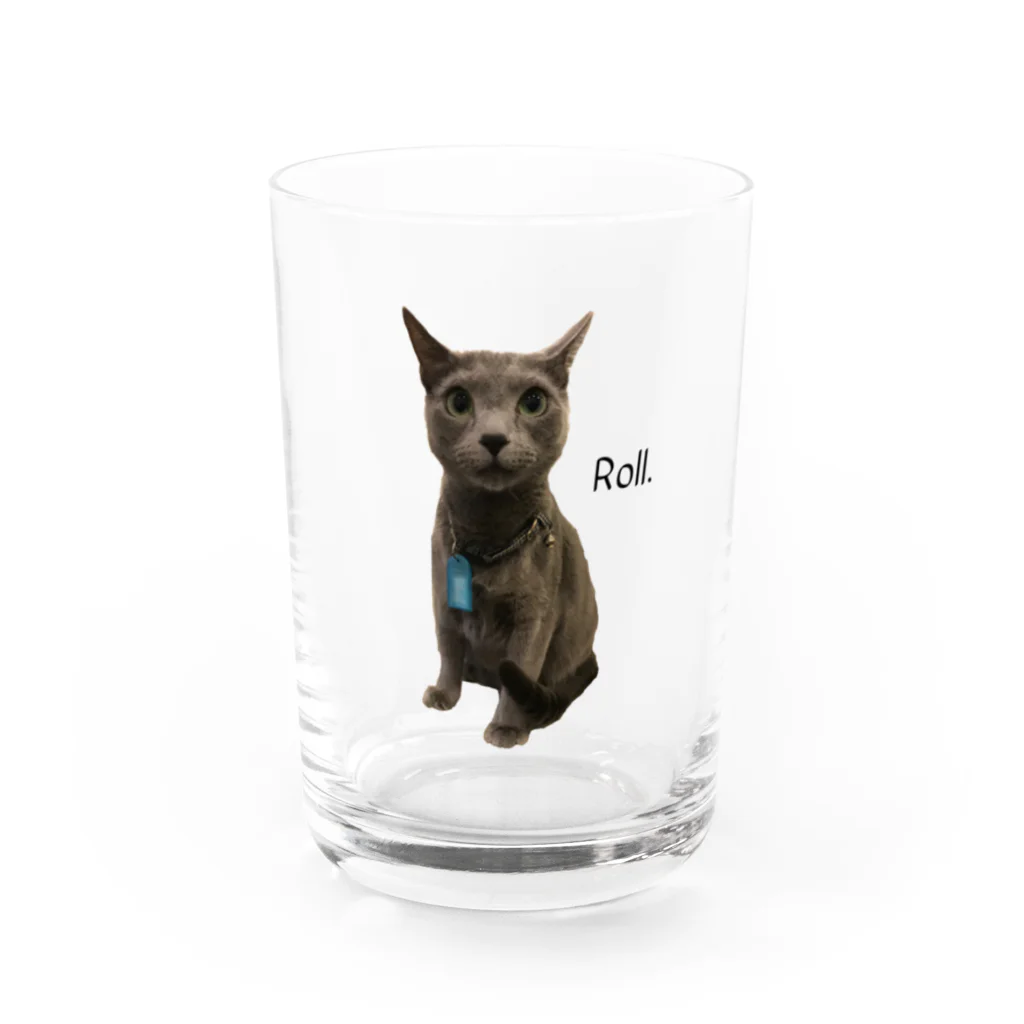 猫カフェ ぶぅたんグッズショップのすまし顔のロルくん グラス前面
