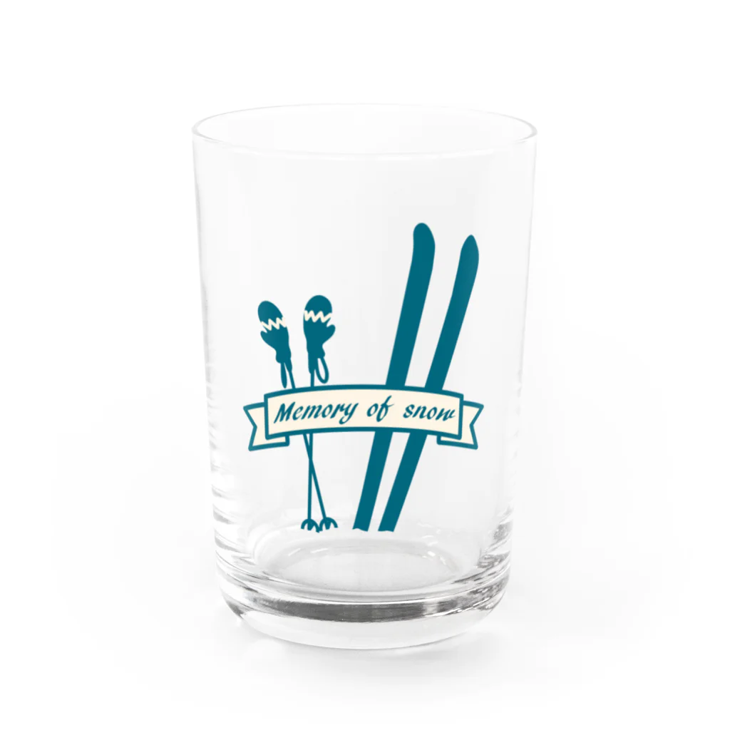 キッズモード某のレトロ スキー ロゴ シルエット Water Glass :front