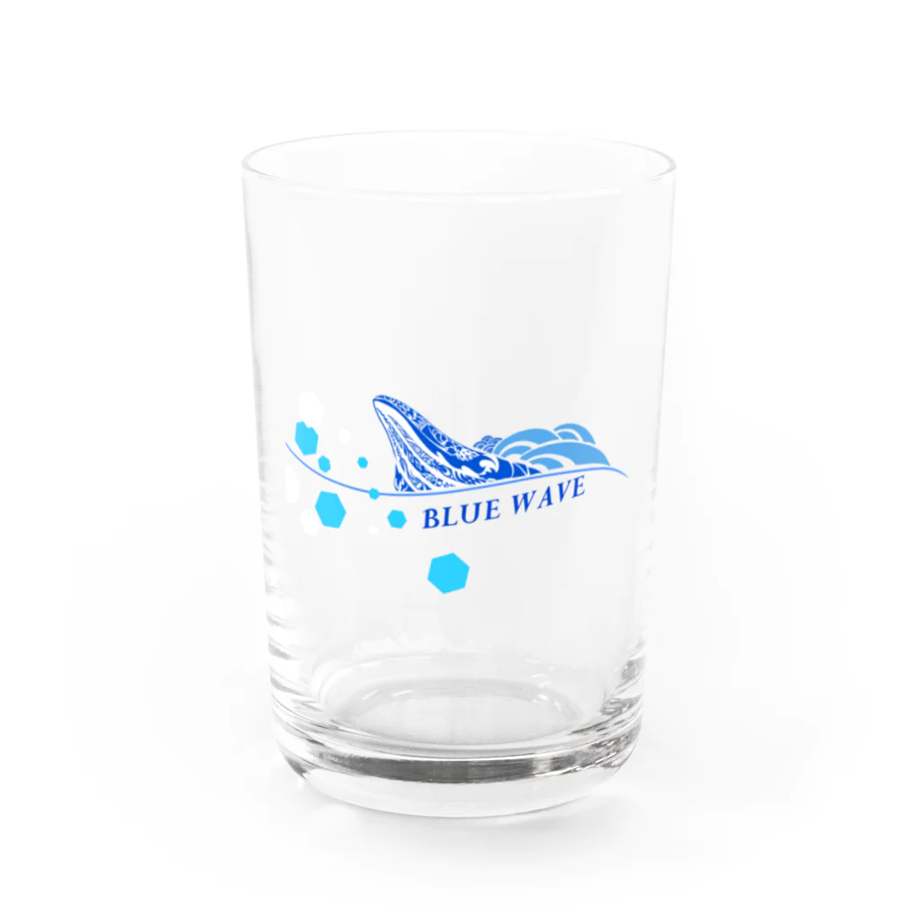 sHiKimaruの碧い紋様 ”BLUE WAVE” Water Glass :front