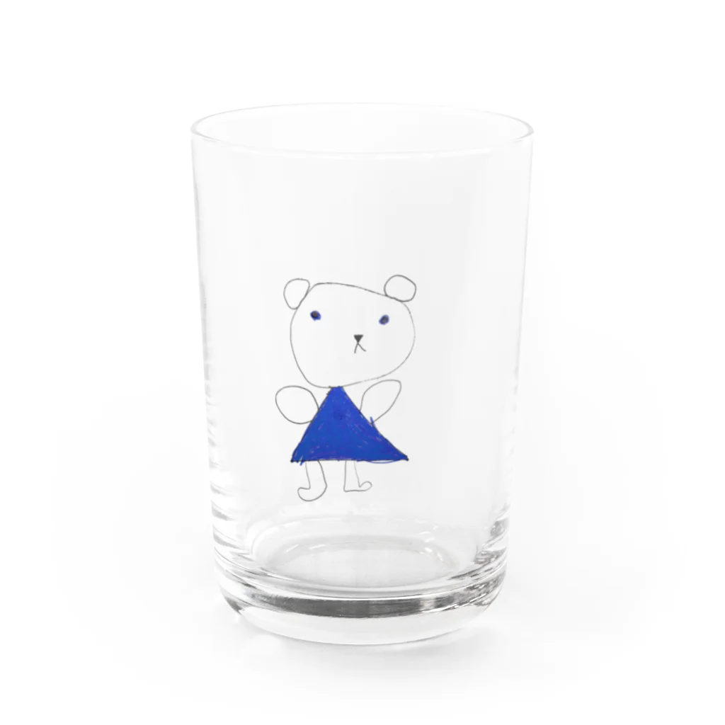 Tototonoお店のくまちゃん～青いお出かけ服～ Water Glass :front