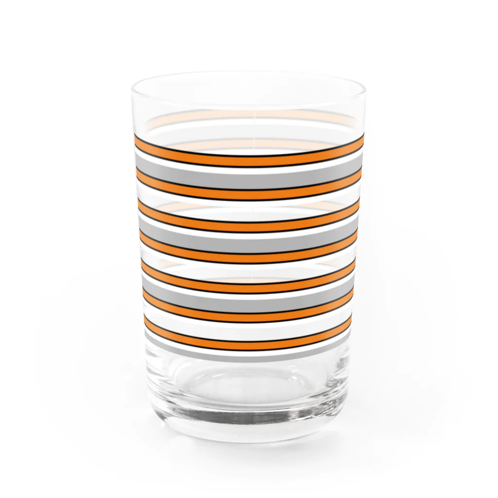 many many stripes.のボーダー　グレヱ Water Glass :front