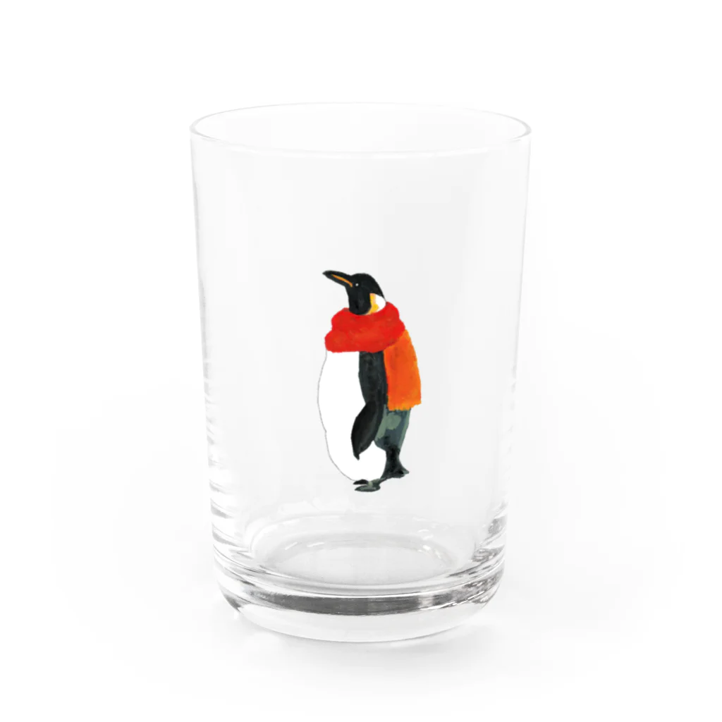 kuroのマフラーペンギン Water Glass :front