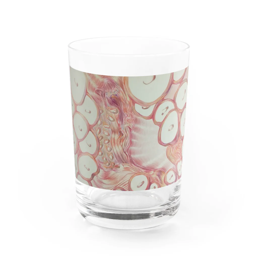 いろいろ色えんぴつのHot Octopus  Water Glass :front