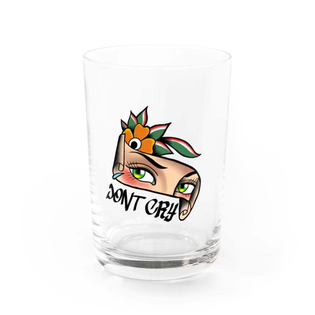 ACA oldschool tatsのDont cry Water Glass :front