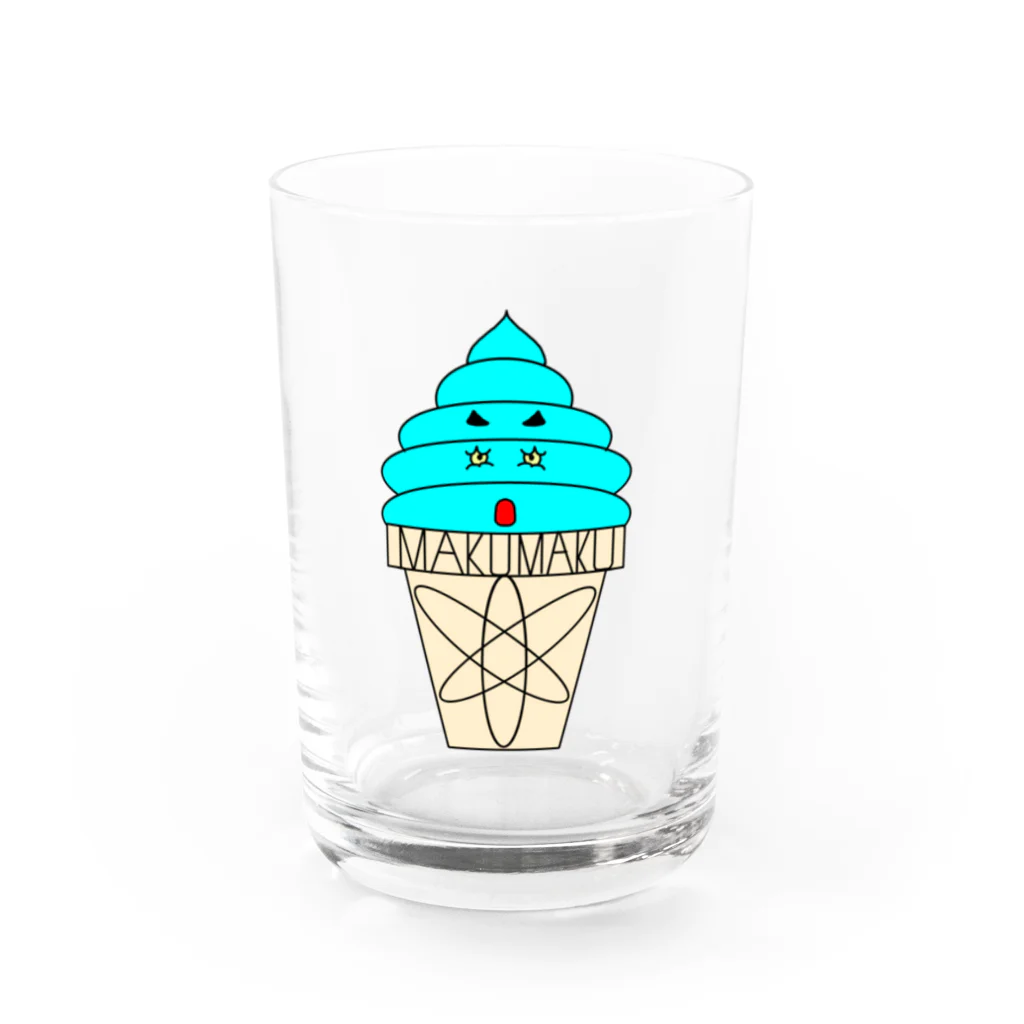 マクマク屋のお絵かきのソフトクリームのSOFUTOくん！！ Water Glass :front