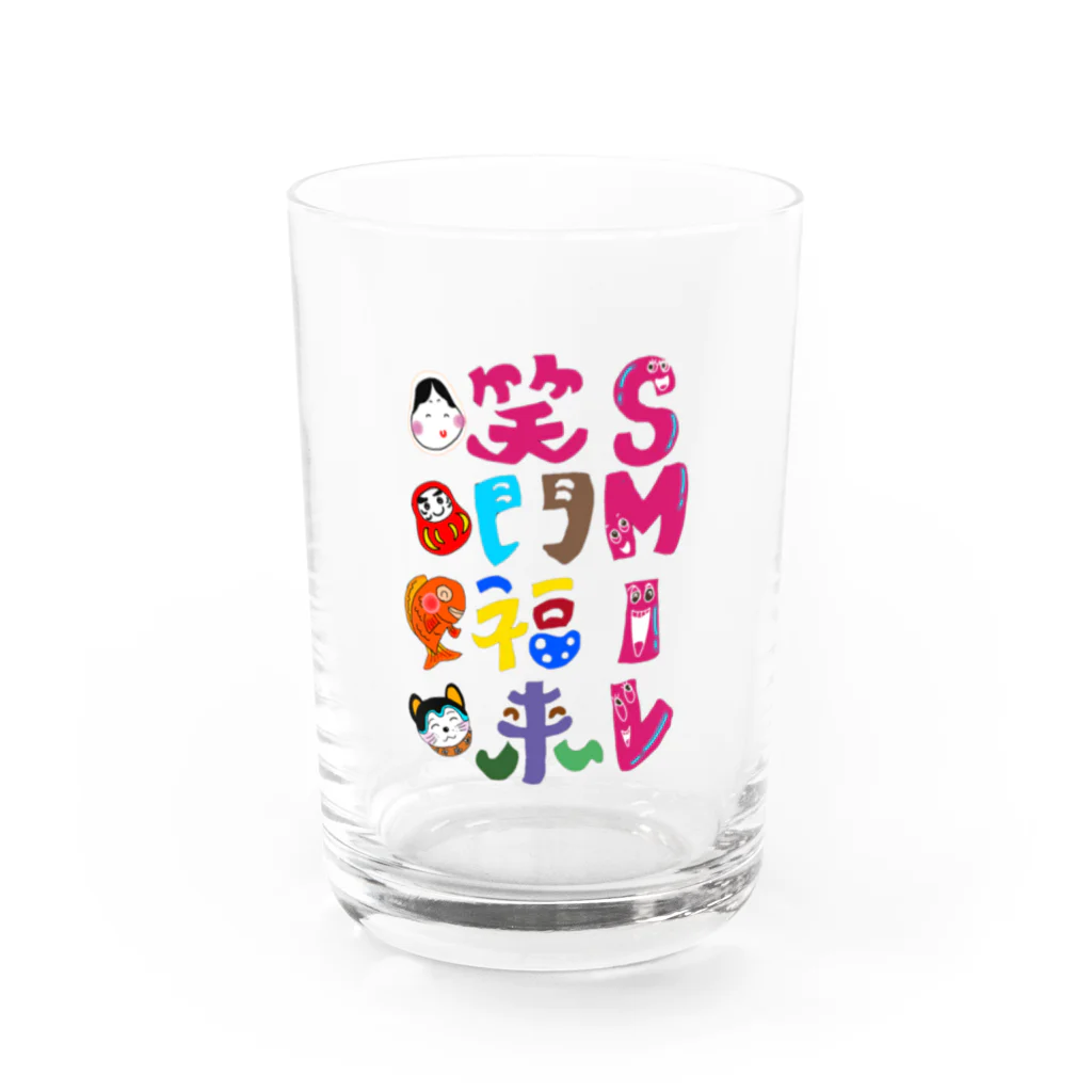 ORIちゃんの笑う門には福来る Water Glass :front