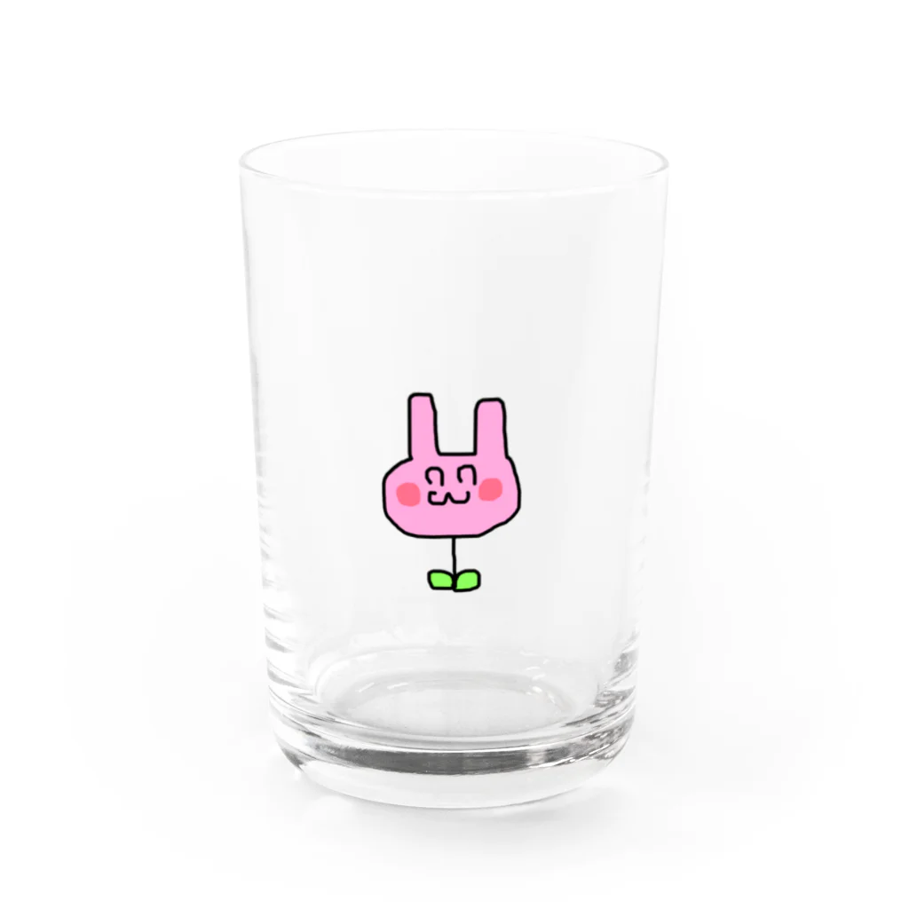 寝れない屋さんの満開のうさぎ Water Glass :front