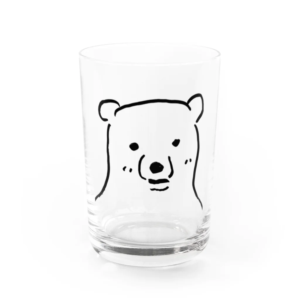 シロクマ好きのギザギザ（しろくま） Water Glass :front