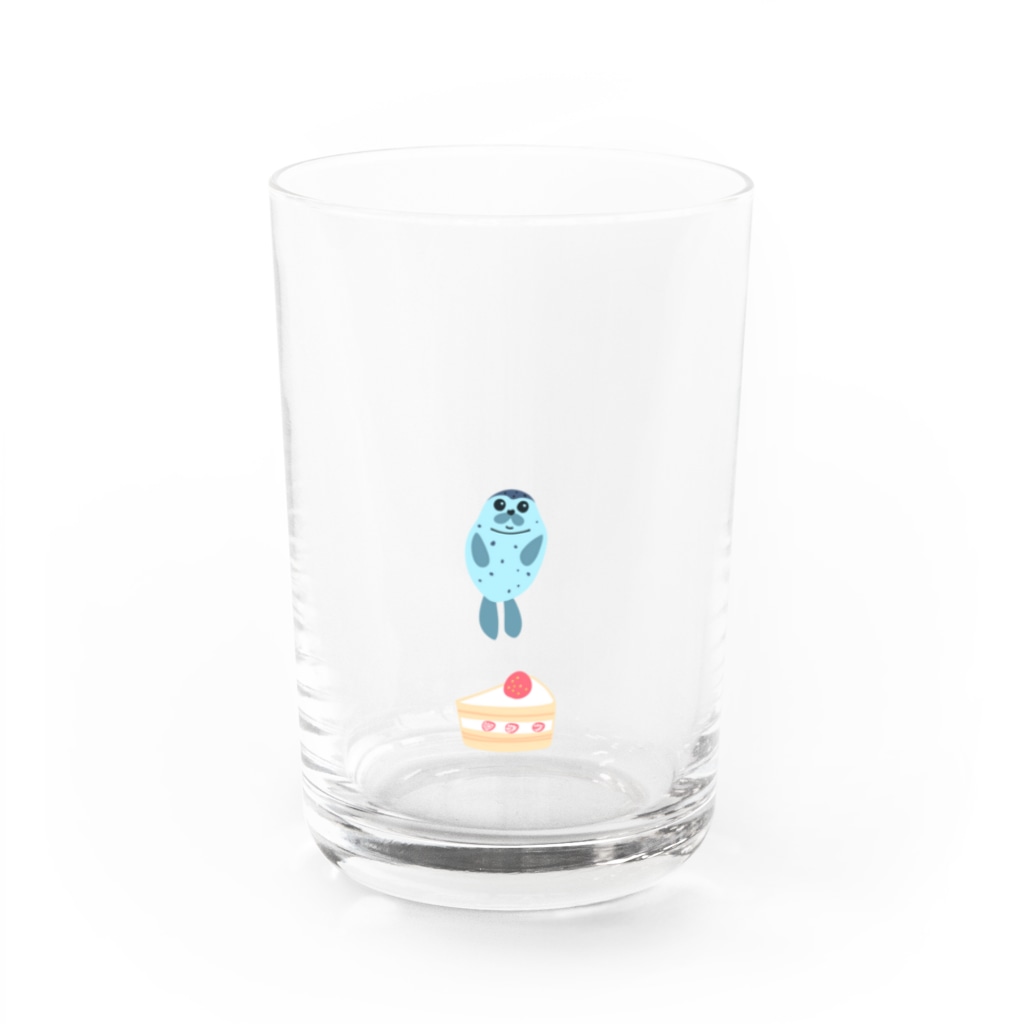 みろく屋さんのアザラシとケーキ Water Glass :front