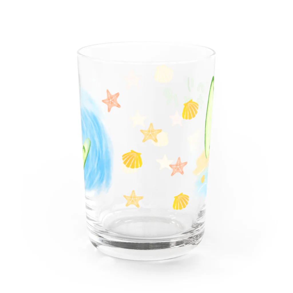 ほわぽよ。の練習あるのみ!!波乗りカッパのきゅぅちゃん Water Glass :front