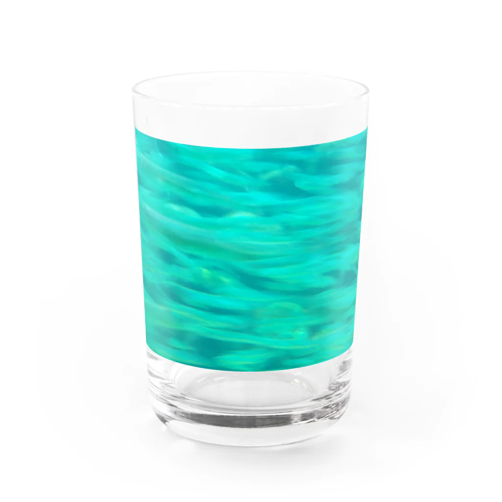 あおすみのエメラルドグリーンの魚群 Water Glass :front