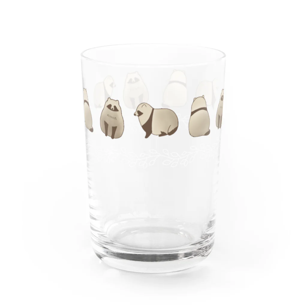 ぽんちょすの春夏秋冬たぬき Water Glass :front