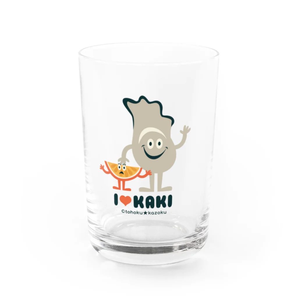 YoakeNecoのカキおじさんとレモンちゃん　東北☆家族 Water Glass :front