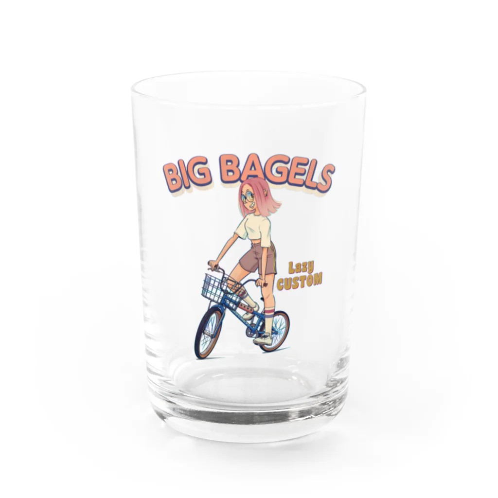 nidan-illustrationの"big bagels" Water Glass :front