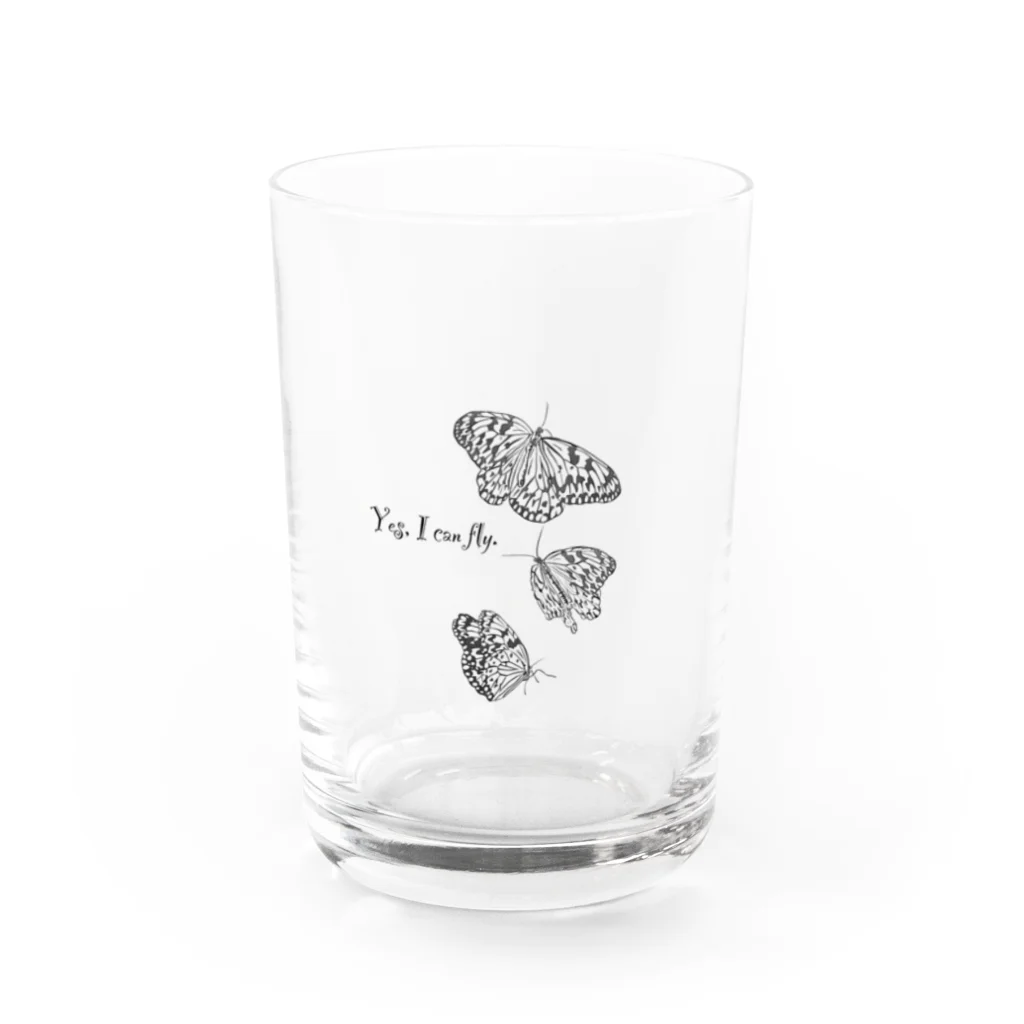 チョボのオオゴマダラTシャツ Water Glass :front