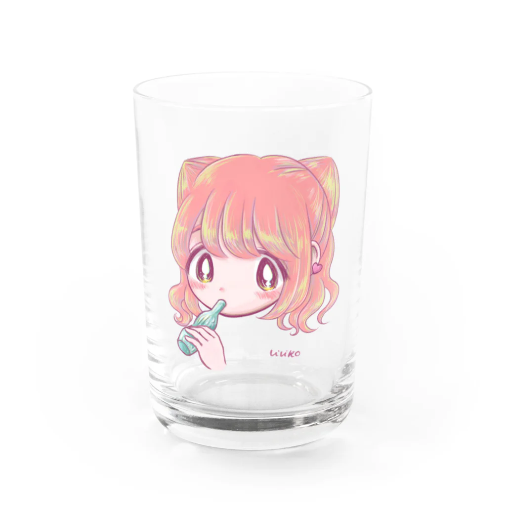 微々子(Viviko)の女の子とアイス Water Glass :front