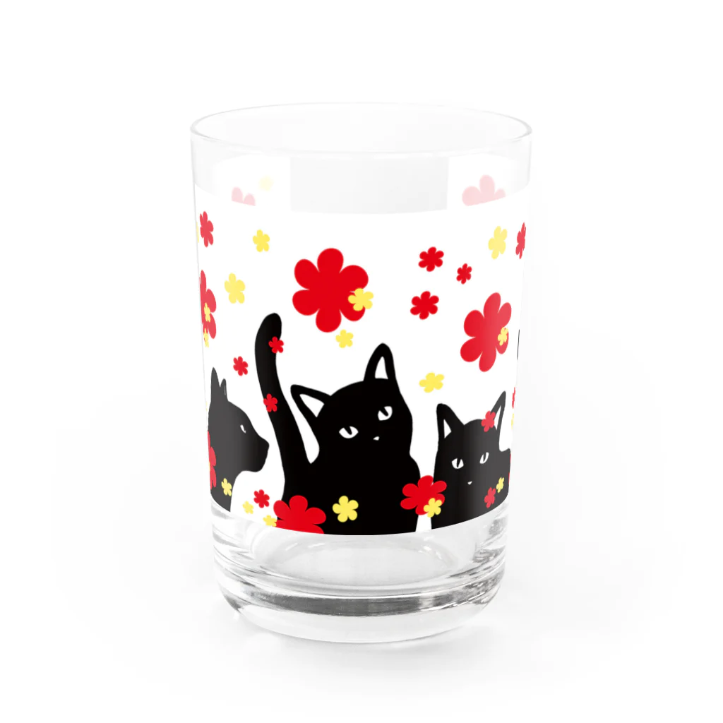 mao-katzeのねこねこフラワー Water Glass :front