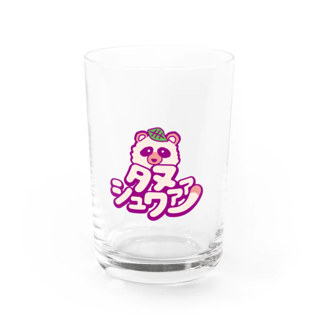 tanuki_msのジンジャーエール・タヌシュアァァ　ロゴ  Water Glass :front