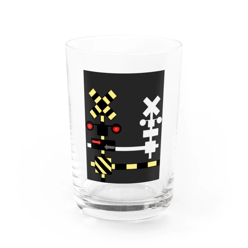 白線の上を歩きたい！！！！の踏切 Water Glass :front