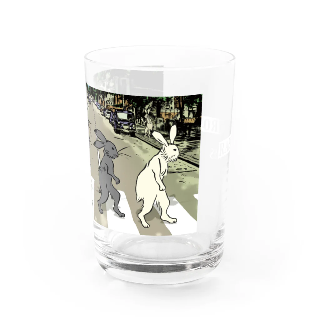 超獣★GIGAのRABBY ROAD 白ロゴ Water Glass :front