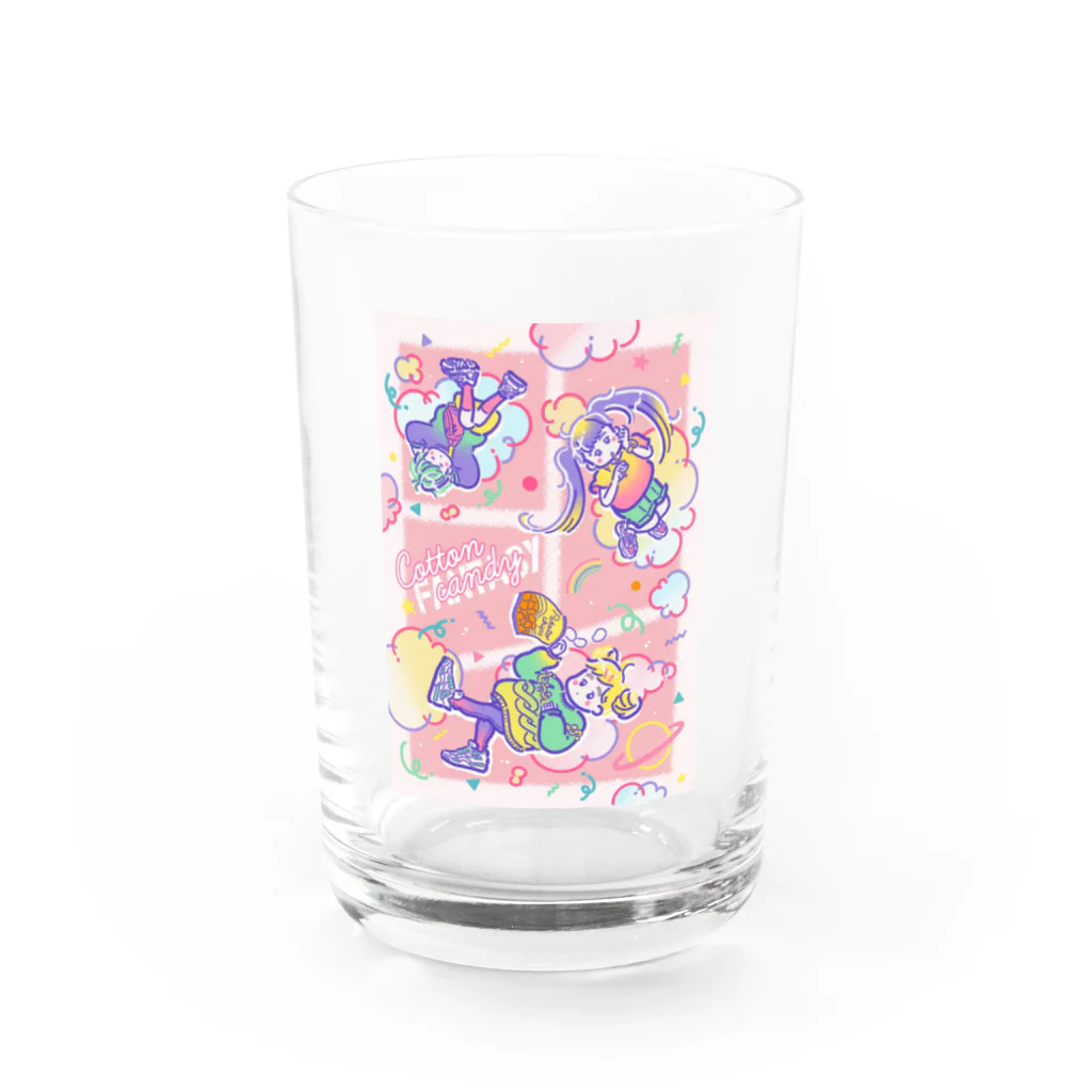 田舎のりんごshopのCotton candyちゃん Water Glass :front