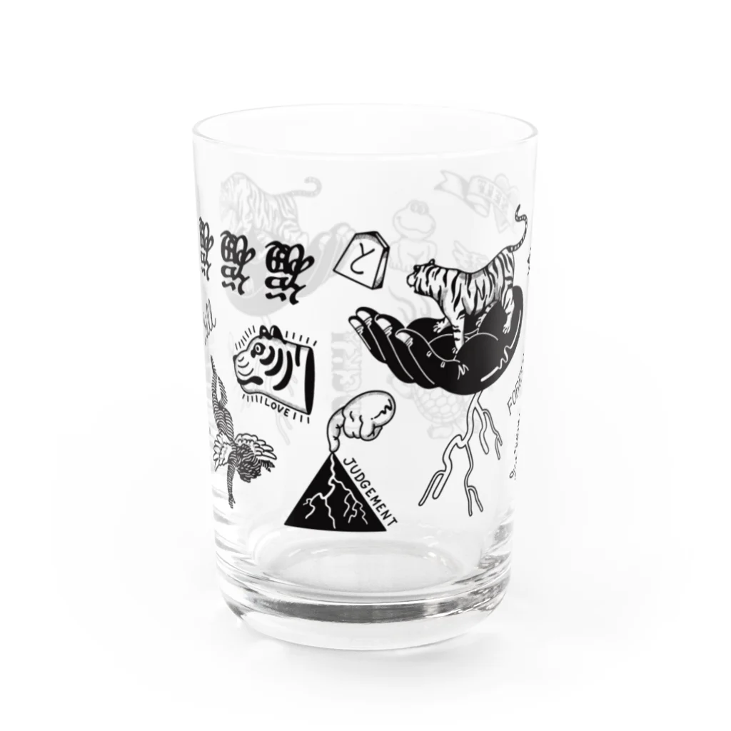 ぱいせんの刺青風の虎 Water Glass :front