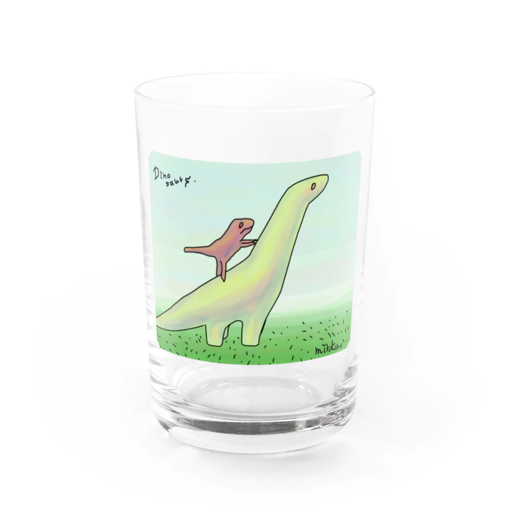 [ DDitBBD. ]の背乗りティラノくんと大きな首長竜くん。 Water Glass :front