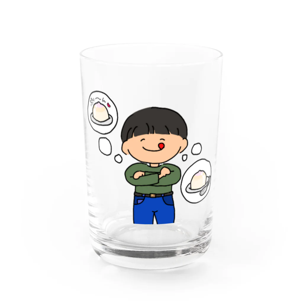 いわしチャンのプリンおいしかったな Water Glass :front