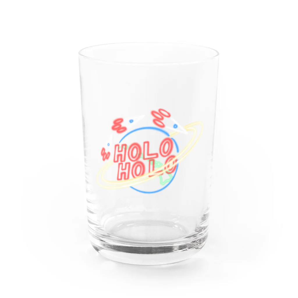 holoholoのhawaiian planet Water Glass :front