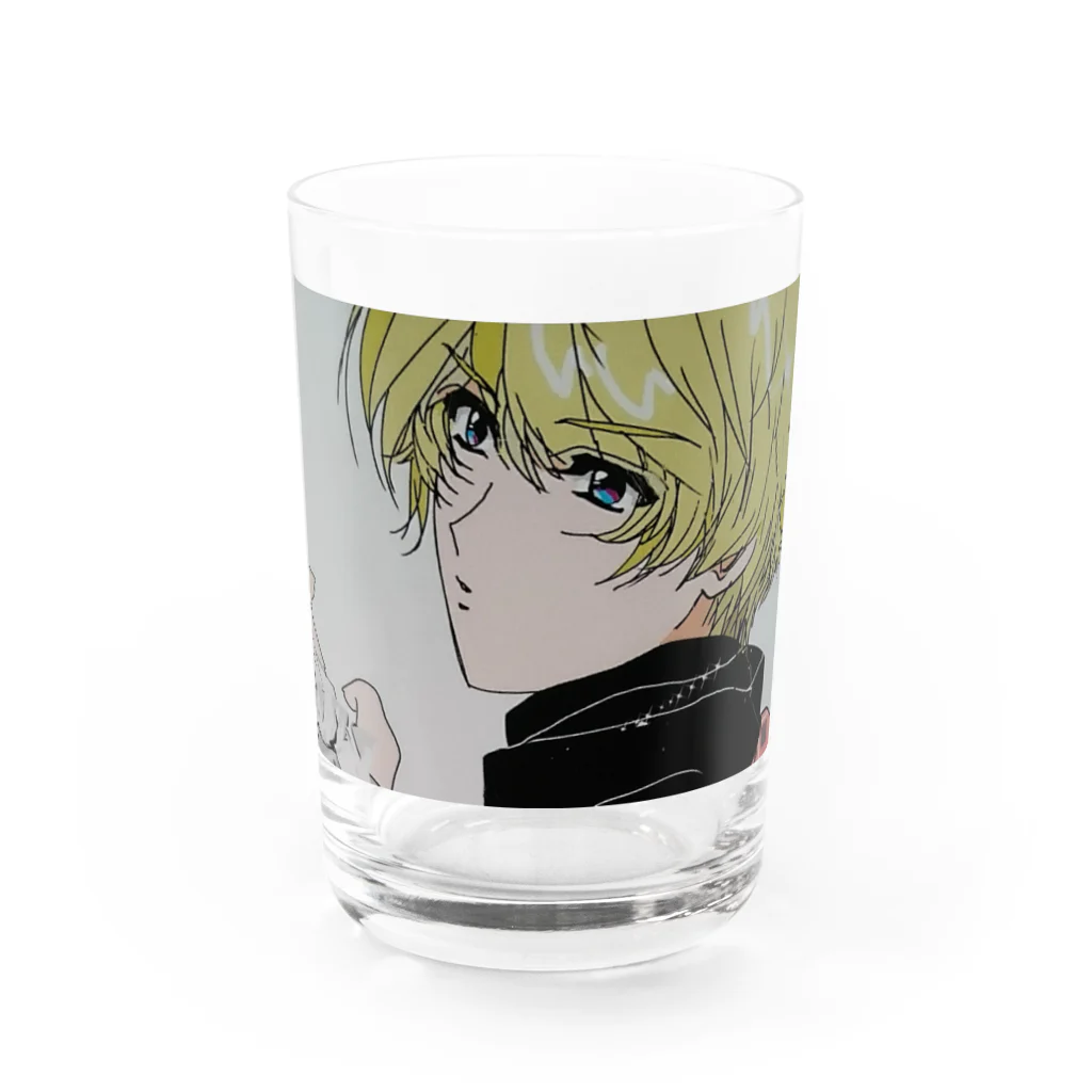 タケノコ八の古臭い絵 Water Glass :front