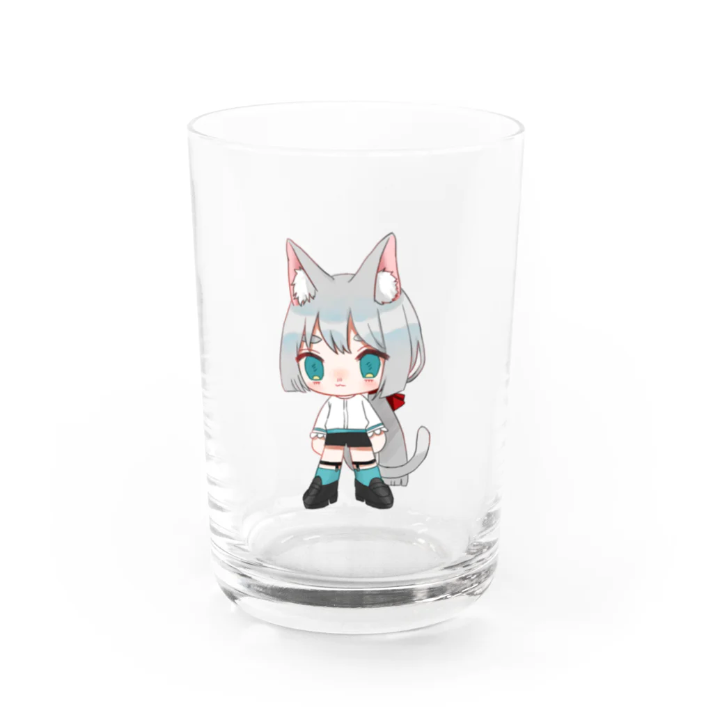 奏蘭媛（sotlrahime）の白猫くんのグラス Water Glass :front
