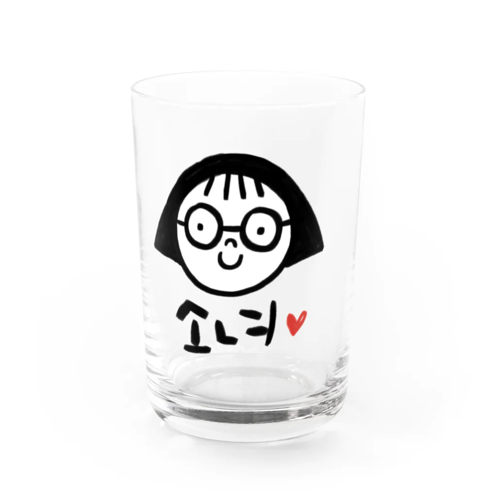 街のハングル屋さんの소녀(少女)グラス Water Glass :front