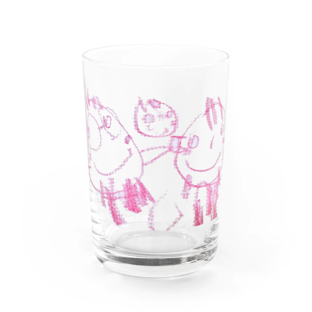 あずきバーの仲良し家族 Water Glass :front