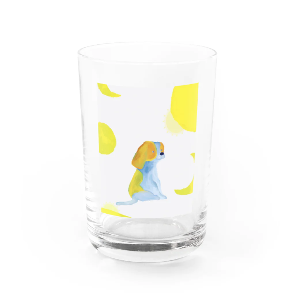 ヤマダサヲリの月と犬 Water Glass :front