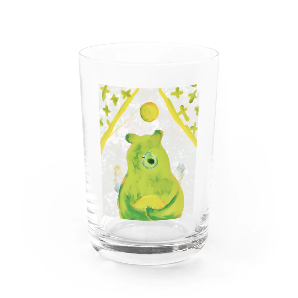 ヤマダサヲリの祈りのくま Water Glass :front