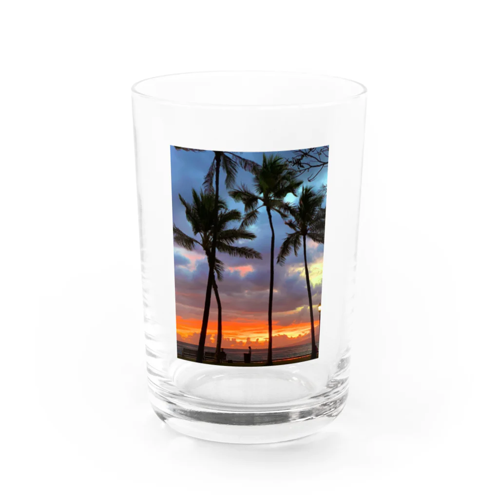 Non heels Hawaiiのワイキキサンセット Water Glass :front