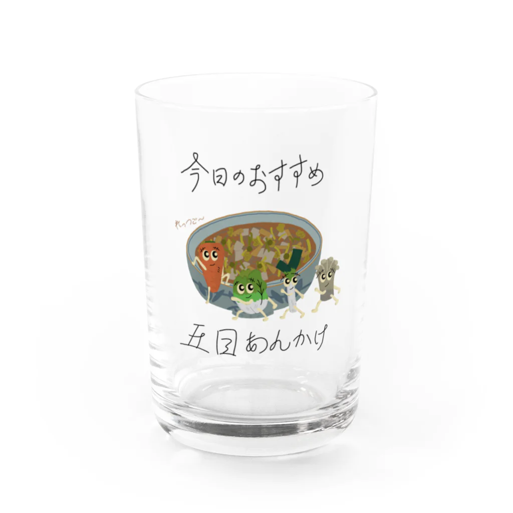 -蕎麦厨房- 岩戸屋の蕎麦屋の今日のおすすめ〜五目あんかけ〜 Water Glass :front