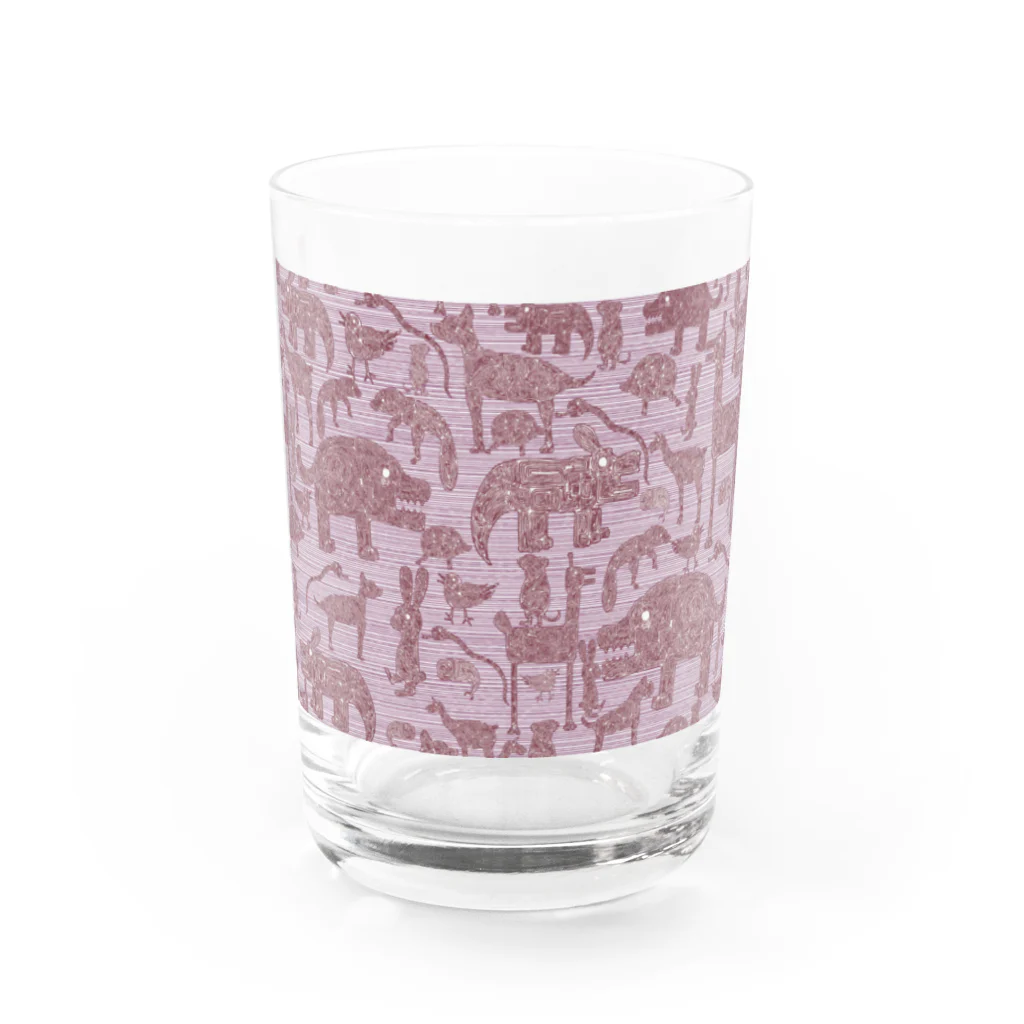 がうでぃ。のRED animals Water Glass :front