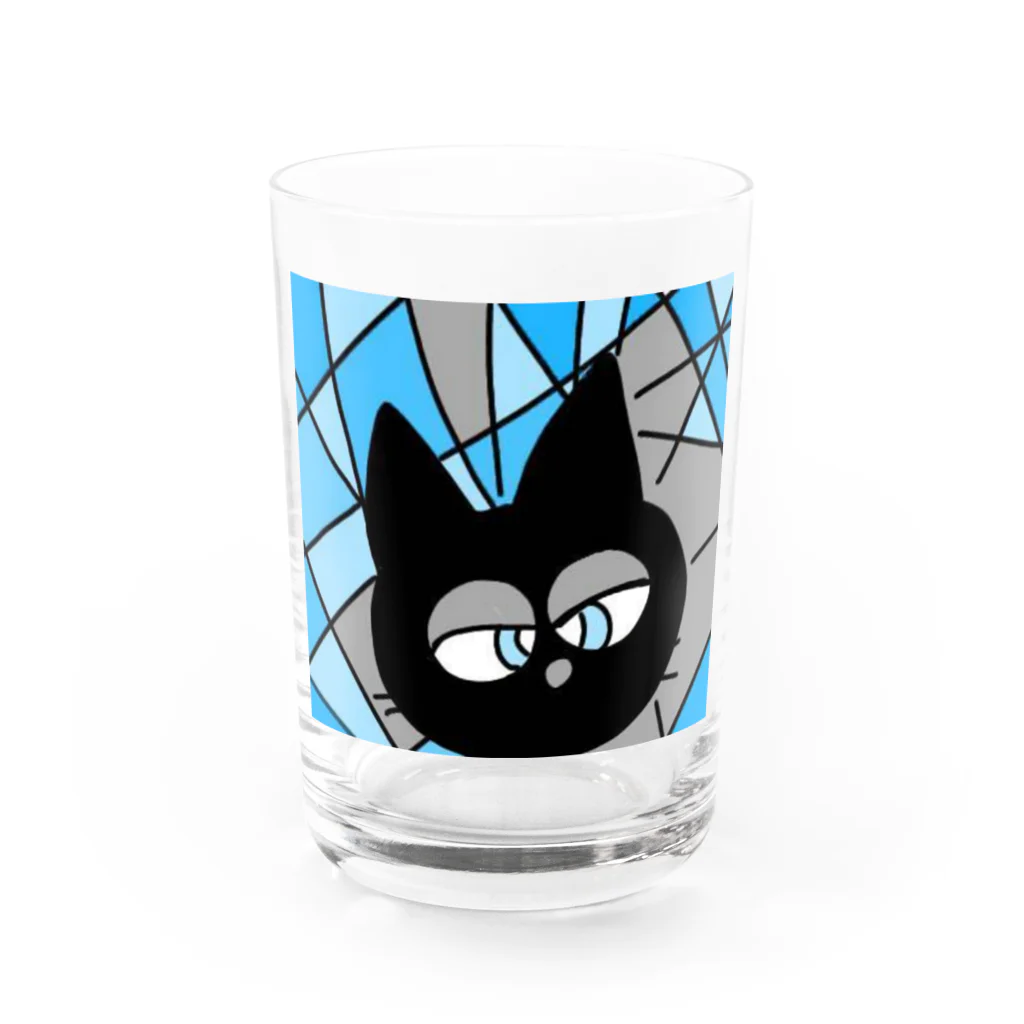 にゃおん×3のあーちゃんのQとな黒猫(お直ししたよ) グラス前面