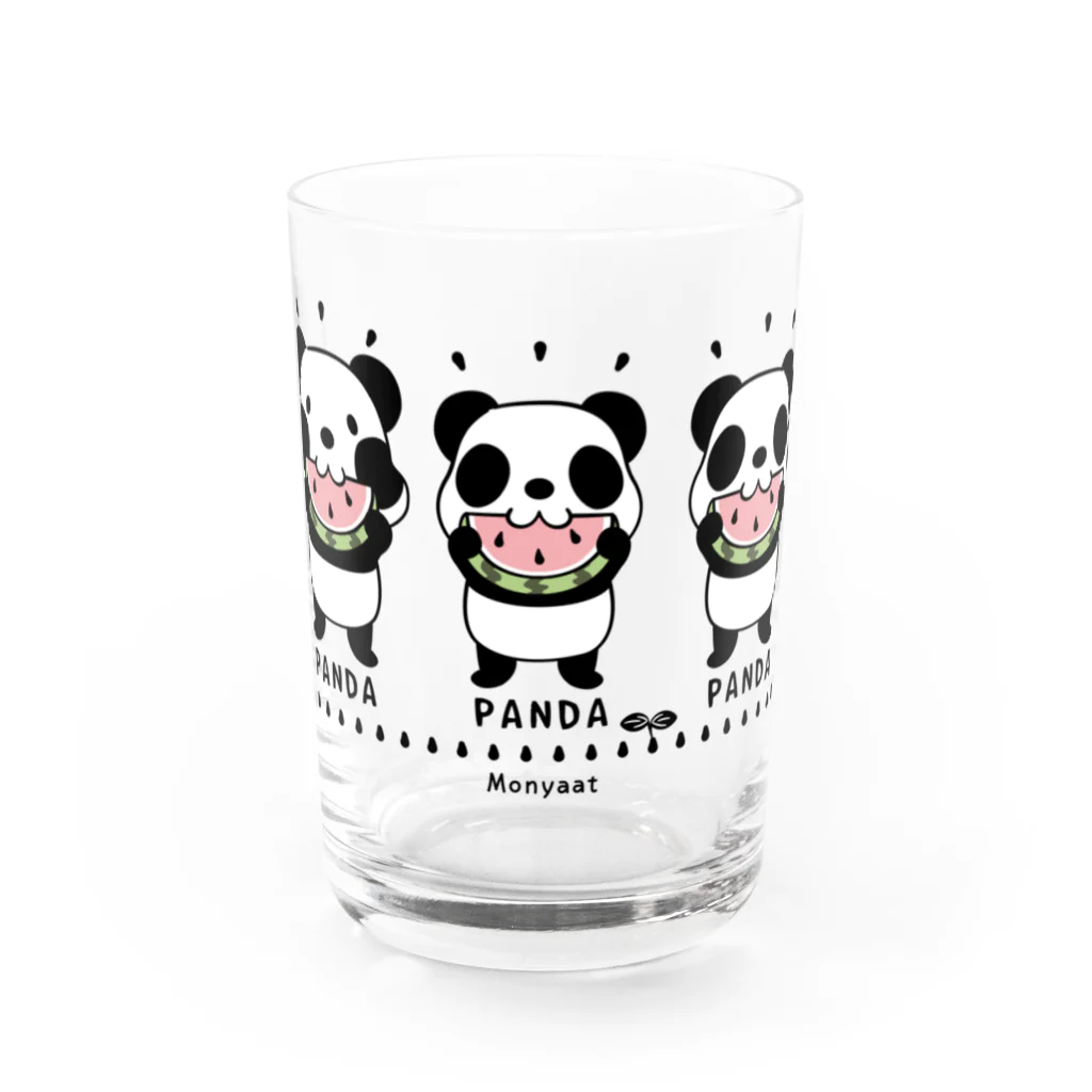 イラスト MONYAAT のズレちゃんとTWIN PANDAS Water Glass :front